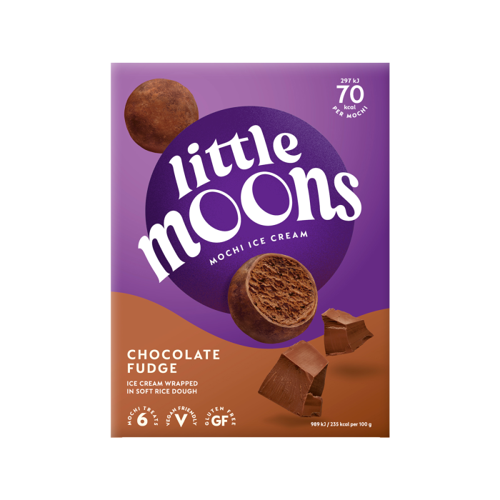 RTL Vegan Chocolate Fudge Mochi 6pcs Little Moons 10x180g