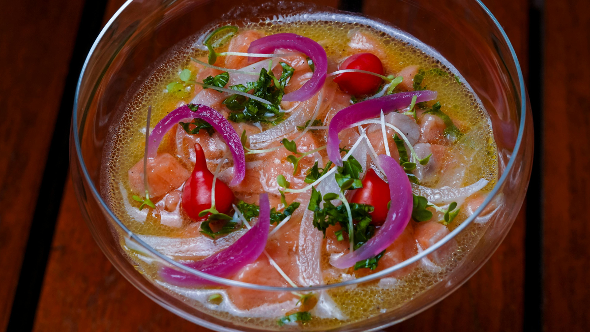 Zalm ceviche met yuzu sap